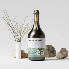 Large Red Wine or Champagne Bottle 01